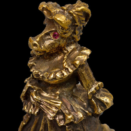 Бронзовая фигурка колокольчик корова