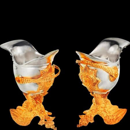 Набор чарок "Каски" 2 шт из натуральных материалов: Бронза выполнено с покрытием Золочение